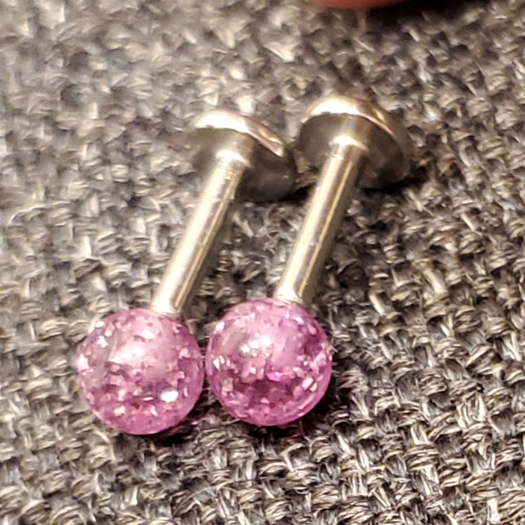 Labret Monroe Jewelry Ball Design 14g 38 10mm Lip TragusStud Purple 1pc